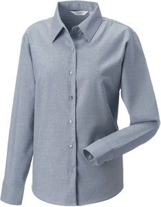 Russell Collection RU932F - Ladies' Long Sleeve Easy Care Oxford Shirt Silver