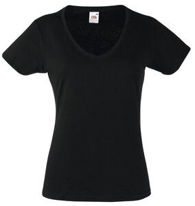 Fruit of the Loom SS047 - Women's V-neck T-shirt Black