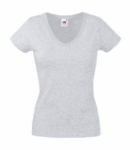Fruit of the Loom SS047 - Women's V-neck T-shirt Heather Grey