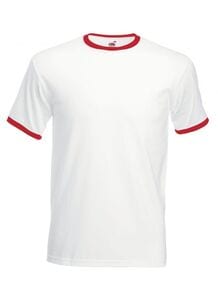 Fruit of the Loom SS168 - Ringer tee White/ Red