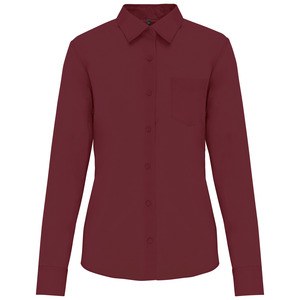 Kariban K549 - JESSICA - LADIES' LONG SLEEVE EASY CARE POLYCOTTON POPLIN SHIRT Wine