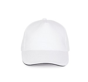 K-up KP124 - SANDWICH PEAK CAP - 5 PANELS White / Navy