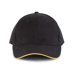 K-up KP011 - ORLANDO - MEN'S 6 PANEL CAP Black / Yellow