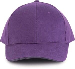 K-up KP011 - ORLANDO - MEN'S 6 PANEL CAP Purple / Dark Grey