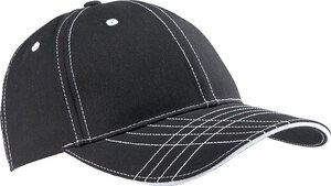 K-up KP109 - FASHION CAP - 6 PANELS Black / White