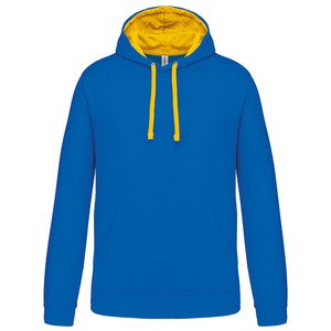 Kariban K446 - CONTRAST HOODED SWEATSHIRT Light Royal Blue / Yellow