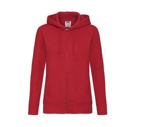 Fruit of the Loom SC62118 - Lady Fit Zip Hooded Sweat (62-118-0) Red