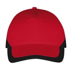 SOL'S 00595 - Booster Five Panel Contrasted Cap Red/Black