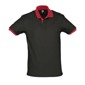 SOL'S 11369 - PRINCE Unisex Polo Shirt Black /Red