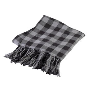 K-up KP415 - FRINGED SCARF Dark grey / Light grey