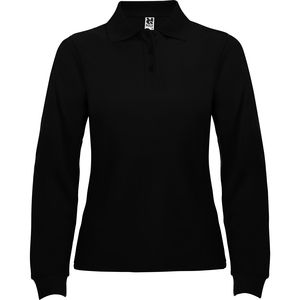 Roly PO6636 - ESTRELLA WOMAN L/S Long-sleeve polo shirt with ribbed collar and cuffs Black