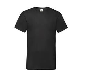 Fruit of the Loom SC234 - Men'S V-Neck Tee Shirt Valueweight Black