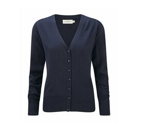 Russell Collection JZ715 - V-Neck Knitted Cardigan French Navy