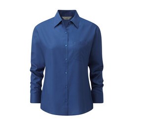 Russell Collection JZ34F - Women's Poplin Shirt Bright Royal