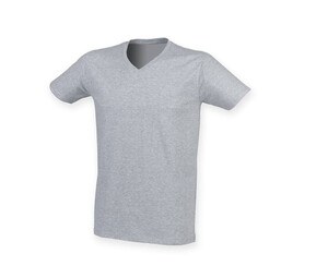 Skinnifit SF122 - Mens stretch cotton v-neck T-shirt