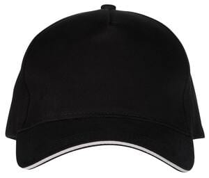 Black&Match BM910 - 100% cotton 5-panel cap Black/Silver