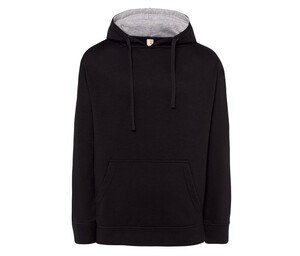 JHK JK266 - Contrast hoodie 265 Black / Ash Melange