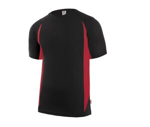 VELILLA V5501 - Two-tone technical T-shirt Black / Red