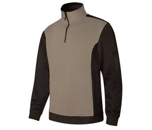 VELILLA V5703 - Two-tone zipped collar sweatshirt Beige Arena / Black