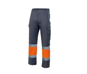 VELILLA VL157 - HIGH-VISIBILITY TWO-TONE PANTS Grey / Fluo Orange