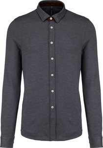 Kariban K507 - Long-sleevedJacquard knit shirt Jacquard Dark Grey