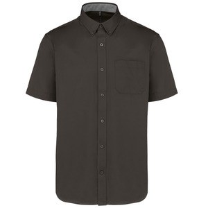 Kariban K587 - Men's Ariana III short-sleeved cotton shirt Dark Grey
