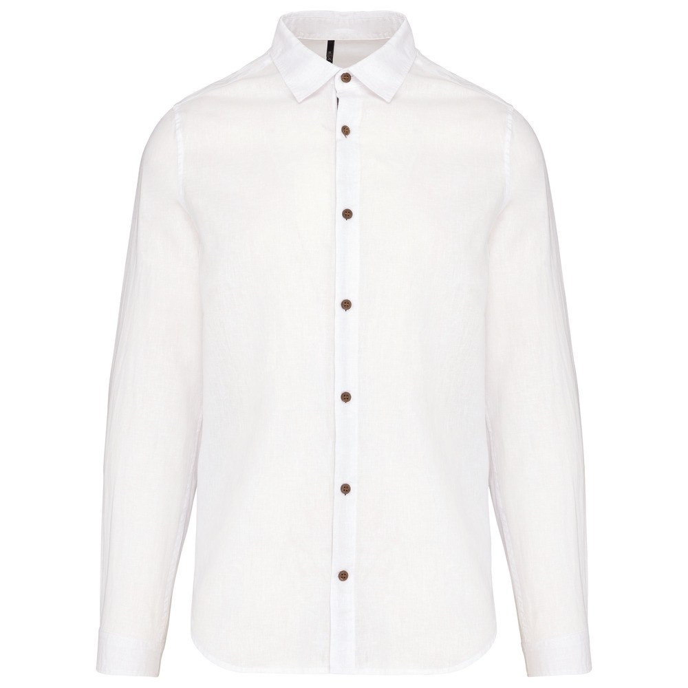Kariban K588 - Men's long-sleeved linen and cotton shirt