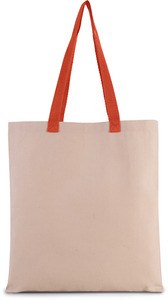 Kimood KI0277 - Flat canvas shopping bag with contrasting handles