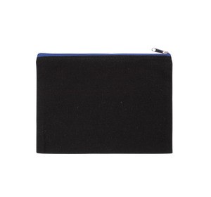 Kimood KI0722 - Canvas cotton pouch - large model Black / Royal Blue