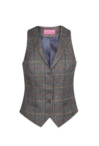 Brook Taverner BT2310 - nashville women's vest Grey Brown Check