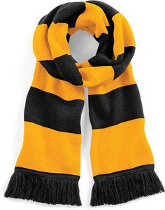 Beechfield B479 - Stadium striped men's scarf Black / Gold