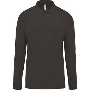Kariban K256 - Men's long-sleeved piqué polo shirt Dark Grey