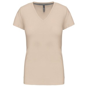 Kariban K381 - LADIES' SHORT SLEEVE V-NECK T-SHIRT Light Sand