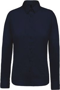 Kariban K510 - Ladies’ long-sleeved cotton poplin shirt Navy