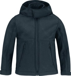 B&C CGJK969 - Children's hooded softshell jacket Navy
