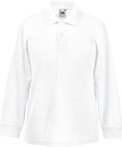 Fruit of the Loom SC63201 - Children's polo shirt 65/35 long sleeves White