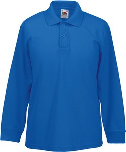 Fruit of the Loom SC63201 - Children's polo shirt 65/35 long sleeves Royal Blue