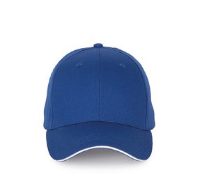 K-up KP191 - Cap with contrasting sandwich visor - 6 panels Royal Blue / White