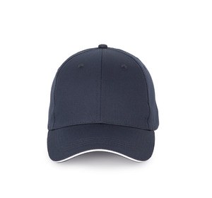 K-up KP191 - Cap with contrasting sandwich visor - 6 panels Navy / White