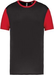 PROACT PA4023 - Adults' Bicolour short-sleeved t-shirt Black / Sporty Red