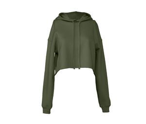 Bella + Canvas BE7502 - Women's Cropped Hoodie Military Green