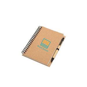 GiftRetail KC7012 - BLOQUERO B6 Recycled notebook with pen Beige
