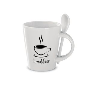 GiftRetail MO8442 - SUBLIMKONIK Sublimation mug with spoon White