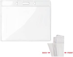 BADGY Clear Plastic Badge Holder 10cm x 8cm for ID Cards - GiftRetail MO8599 transparent