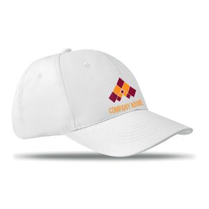 GiftRetail MO8834 - BASIE 6 panels baseball cap White