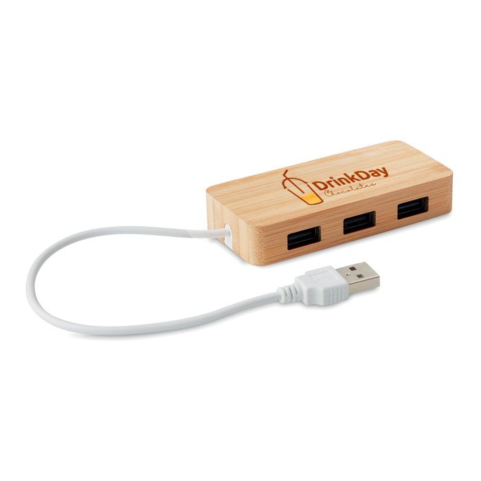 GiftRetail MO9738 - VINA Bamboo USB 3 ports hub