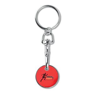GiftRetail MO9748 - TOKENRING Key ring token (€uro token) Red