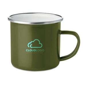 GiftRetail MO9756 - PLATEADO Metal mug with enamel layer Green