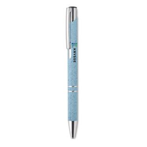 GiftRetail MO9762 - BERN PECAS Wheat Straw/ABS push type pen Blue