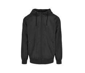 BUILD YOUR BRAND BY151 - RECYCLED WINDRUNNER Black / Black